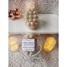 Sabonete Argila Branca com Algodão Puro 72g – Facial Hidratante para Pele Sensível e Seca
