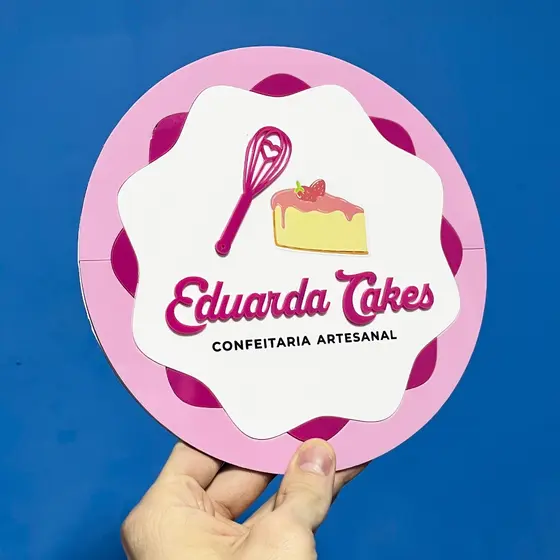 Logomarca Personalizada Redonda em Acrílico - Tamanho até 40cm