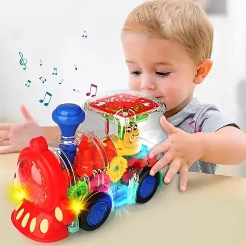 Trenzinho Musical Infantil Á Pilha Bate E Volta Com Luzes