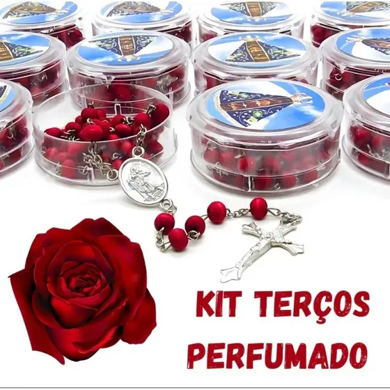 Terço Perfumado Com Cheiros De Rosas Nossa Senhora Aparecida, OTIMA QUALIDADE,Lindo