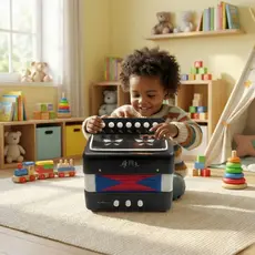 Sanfona Alpha Semi Profissional Kids Arcordeão Gaita 8 Botões Teclado Infantil Montessori