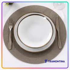 Jogo de Pratos Jantar Canyon Tramontina Porcelana Conjunto de Pratos Raso, Bowl, Tigela, Fundo, Sobremesa Opções de Kit