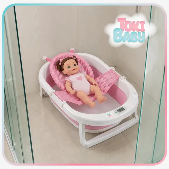 Rede De Proteção Redutor Banheira Do Bebê Apoio Segurança Ideal para o Banho do Bebê Toki Baby