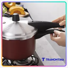 Panela de Pressão Tramontina Vancouver Alumínio Antiaderente 4,5 Litros Preta, Vermelha ou Bege