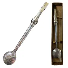 Bomba Chimarrão Inox 304 24cm Bojo com Rosca Purinox 10 anos de Garantia