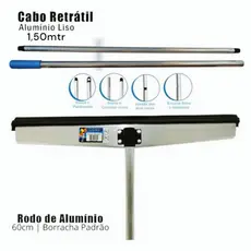 Rodo 60cm Alumínio Cabo Retrátil 1,50 Extensor Forte