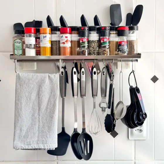 Porta Temperos Suporte Organizador De Talheres Facas Em Inox