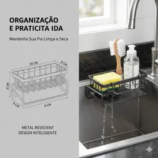 Suporte multifuncional pia cozinha e banheiro organizar detergente esponja
