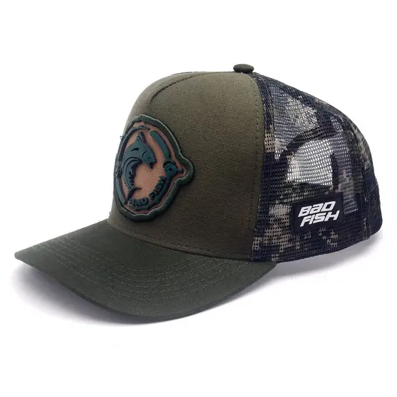 Boné Masculino Esporte Pesca Aba Curva Bad Fish Verde Oliva