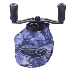 Capa Proteção para Carretilha/Molinete Esporte Pesca Bad Fish Azul Camuflado