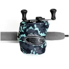 Capa Proteção Carretilha/Molinete Esporte Pesca Bad Fish Verde Água e Chumbo