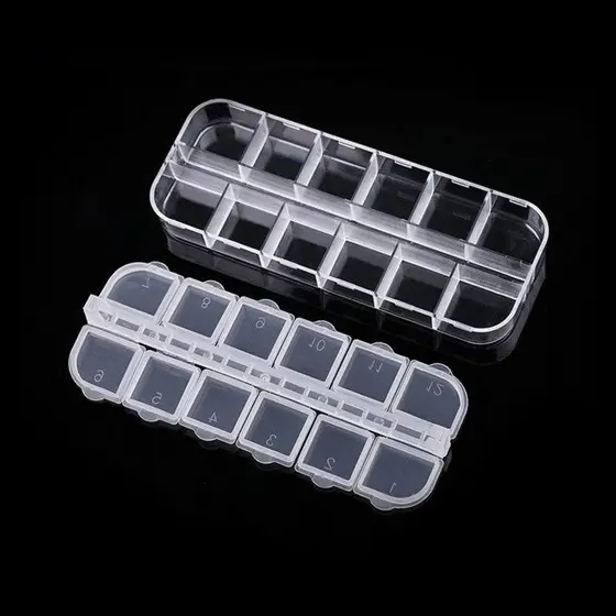 Organizadores De 12 Porta Pedrarias Para Joias De Unhas Armazenamento 12 Divisórias Vazio Box / Tintinnailcenter
