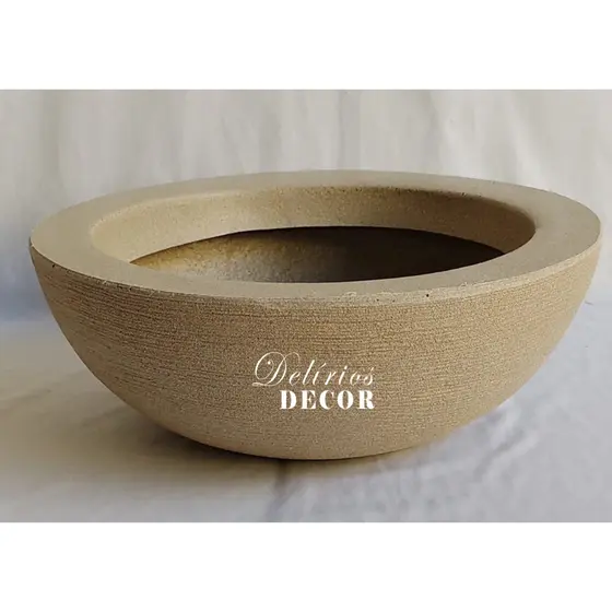 Vaso de Plantas e Flores Decorativo Reciclável em Polietileno, Bacia Texturizada Cód. 95