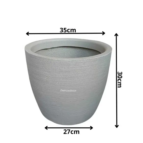Vaso para plantas e flores  decorativo em Polietileno, Redondo crespo 73