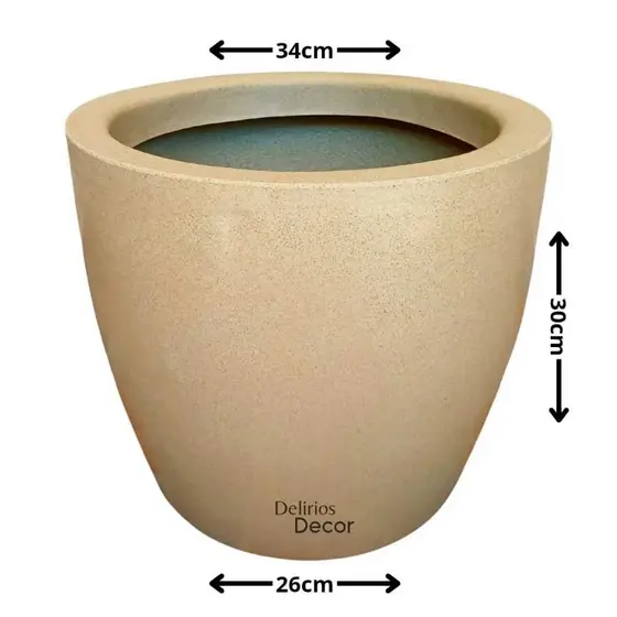 Vaso de Plantas e flores  Decorativo Reciclável em Polietileno,  Redondo liso B73