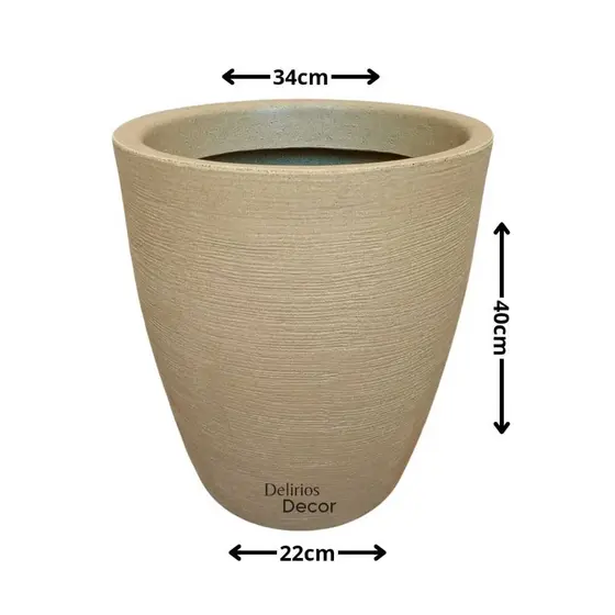 Vaso para planta e flores Decorativo em Polietileno, Coluna Redonda Texturizada C76
