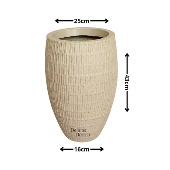 Vaso para Plantas e Flores, Decorativo Moderno, em Polietileno, Oval Indiano - 126