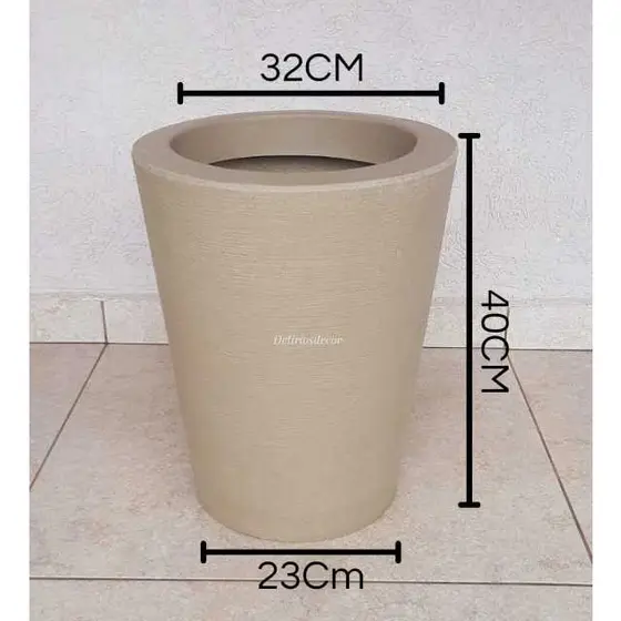 Vaso para plantas e flores  área  externa e interna, Polietileno, Texturado redondo 76