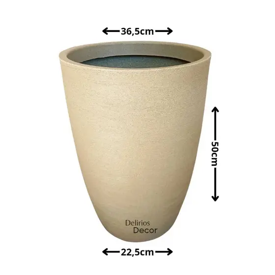 Vaso de Plantas e flores Reciclável em Polietileno, Coluna Redonda Cone texturizada C77