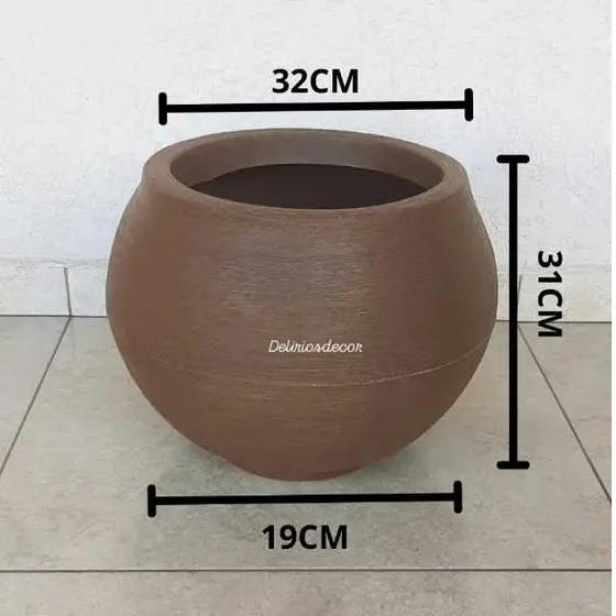 Vasos de plantas e flores  decorativo  em polietileno, Esfera  G Código 88
