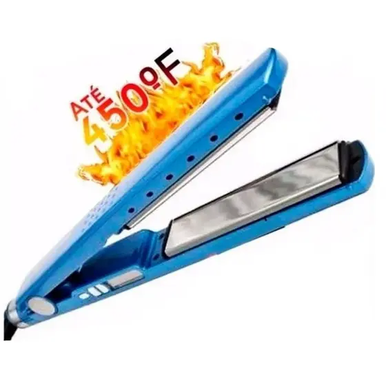 Prancha 450F Chapinha De Cabelo Profissional Nano Titanium Até 450F Azul Bivolt 110/220V