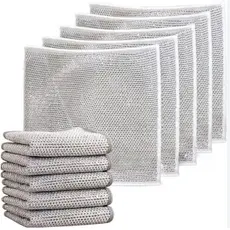 Kit 5 Panos De Limpeza Multiuso Fio Metálico - Malha Não Oleosa - Não Risca - Eficiência & Durabilidade na Limpeza.