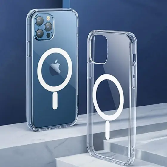 Capinha Space Magnética Anti Impacto Iphone XR 11 12 13 14 15 16 Pro Max Capa Transparente TPU  Case