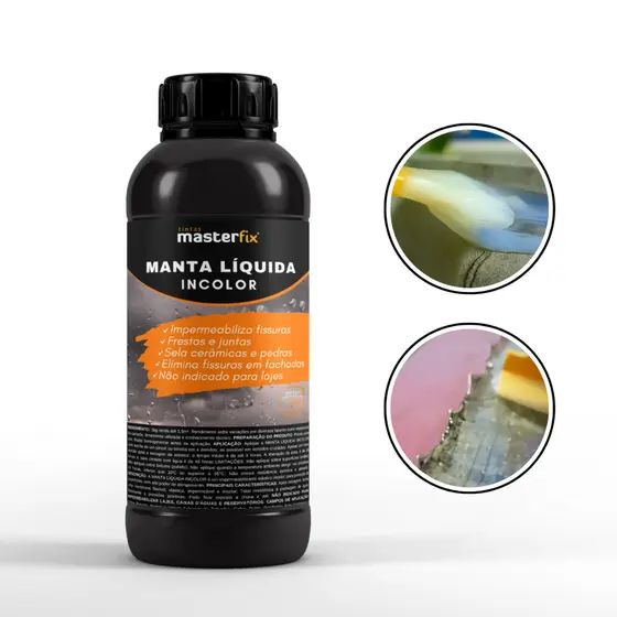 Manta Líquida Impermeabilizante Masterfix Transparente 1L - Sela Cerâmicas, Pedras, Frestas e Juntas