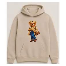 Moletom Feminino Flanelado Algodão Premium - Conforto e Estilo com Estampa de Urso - com Capuz e Bolsos Bluzão