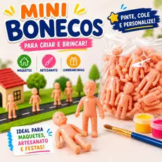 Mini Boneco Plástico 5,5cm Maquete Artesanato Lembrancinha