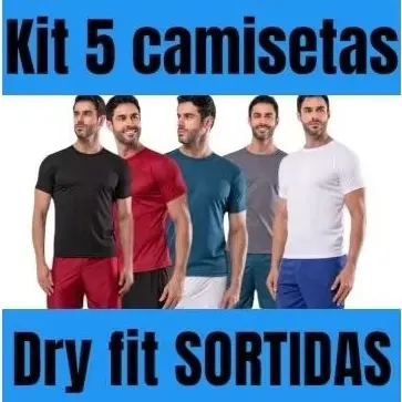 KIT 5 CAMISETA DRYFIT TREINO ACADEMIA CORRIDA MASCULINO