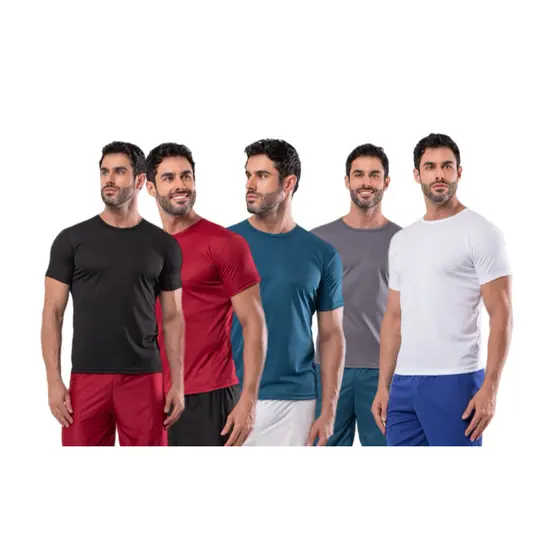 KIT 5 CAMISETAS 100% poliester MASCULINA SORTIDAS.
