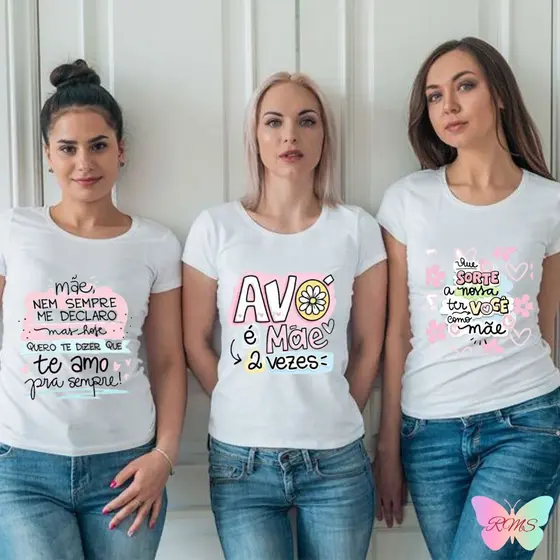 Blusa Dia das Mães Feminina Mae Mãedrinha Presente Criativo Malha Suede Branca