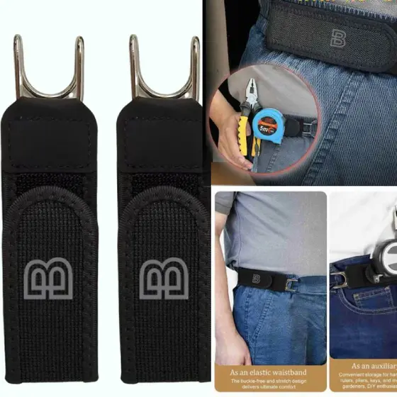 Cinto Lateral Sem Fivela 2 Peças Cintos Elásticos Para Homens E Mulheres Jeans Ajustável