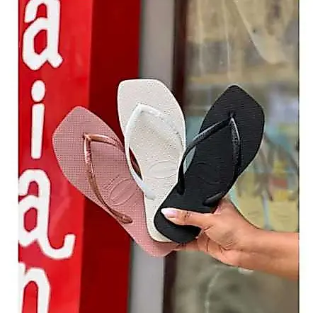 Chinelo Sand谩lia Havaianas Ponta Quadrada Feminina Slim Rasteirinha
