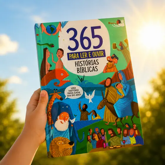 Livro Infantil Cristão 365 Histórias  Para Ler E Ouvir Bíblicas  Para Bebes e Crianças Devocional diário