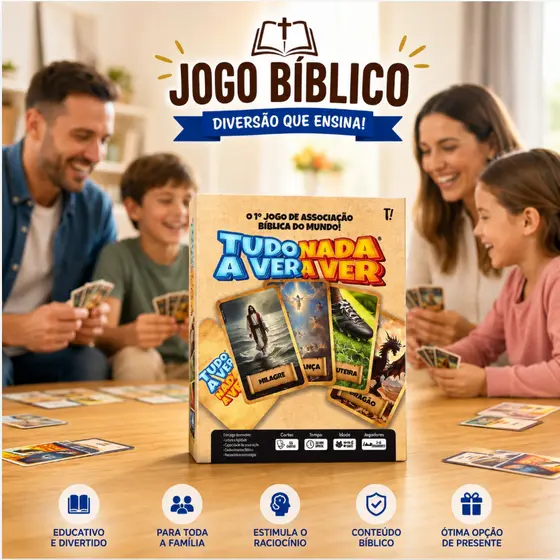 Jogo Bíblico Infantil Adulto Cartas Divertido Família Tudo A Ver Nada A Ver
