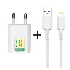 Carregador de Parede Compacto Com Cabo Lightning Para iPhone 5 5s 6 6s 7 8 X Xr 11 12 13 - Certificado Anatel