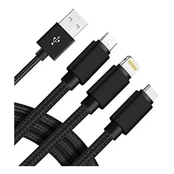 Cabo de Carga Magnético 3 Em 1 Para iPhone Ou Android em Nylon | Cellution