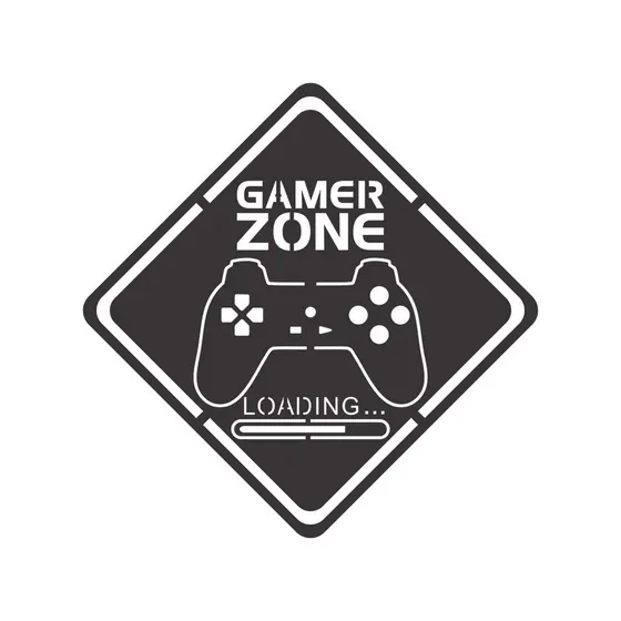 Quadro Decorativo Gamer Zone MDF Preto Fosco