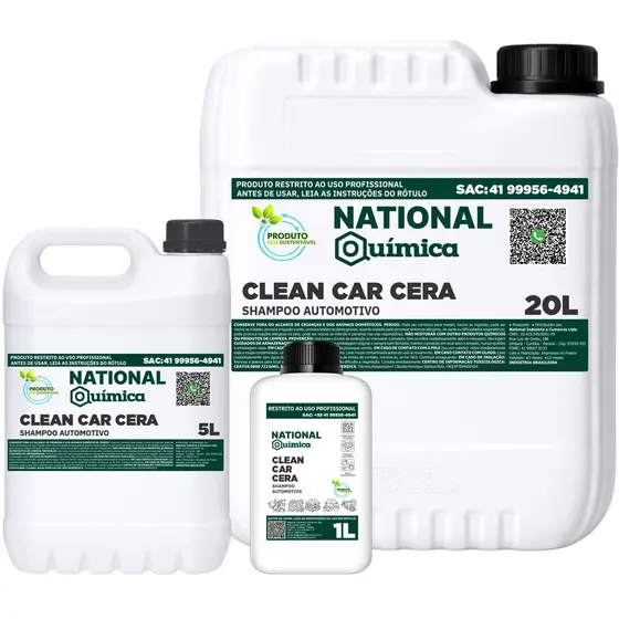 Shampoo com Cera Automotivo 1 L Clean Car Cera National Química