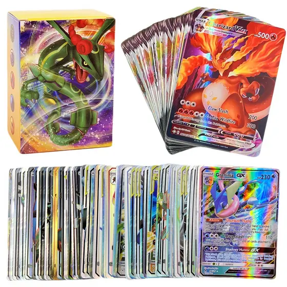 20/50/100pcs Cartão Charizard Pikachu Raro Charizard Vmax Cartões Comerciais Inglês