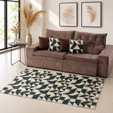 Kit Tapete Sala 2m X 1,40m / 1m X 1,40m + 04 Capas Para Almofada Casa