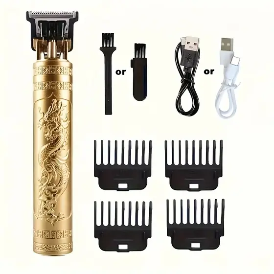 Máquina De Cortar Cabelo Para Barba Masculina Aparador Profissional Barbeador Acabamento Sem Fio Portátil