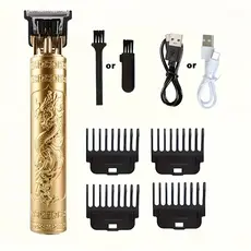 Máquina De Cortar Cabelo Para Barba Masculina Aparador Profissional Barbeador Acabamento Sem Fio Portátil
