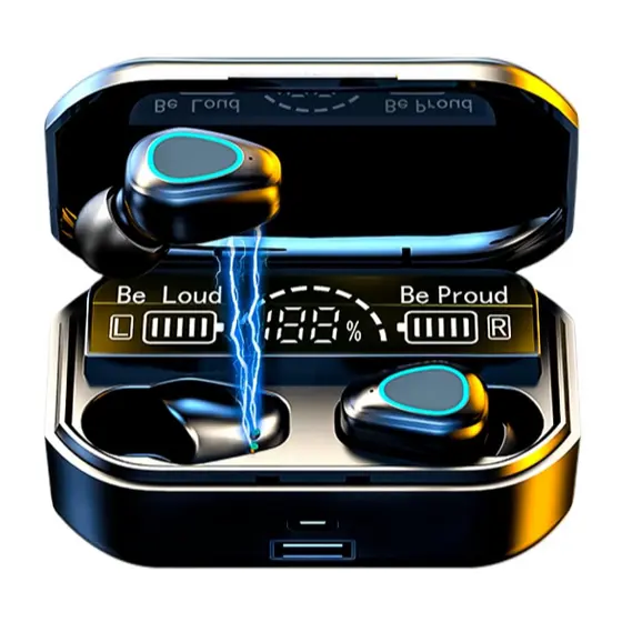 Fone De Ouvido Bluetooth M10 TWS Com Tela De LED Sem Fio À Prova D'Água