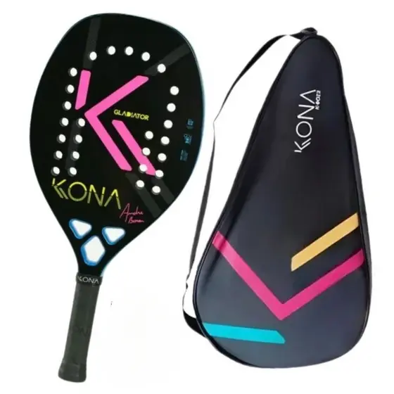 Raquete de Beach Tennis Kona Gladiator – Oficial André Baran – Carbono 3K Premium Profissional