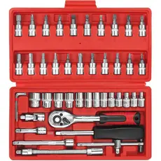 Maleta Estojo Kit Ferramentas Completa Kit 46 Chave Catraca Jogo De Soquetes Allen Torx Ferramentas