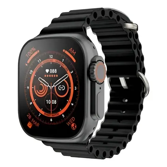 Relógio Inteligente  Smartwatch Genérica T800 Ultra Tela de 1.99" Com Pulseira De Silica Gel - Cor Preto