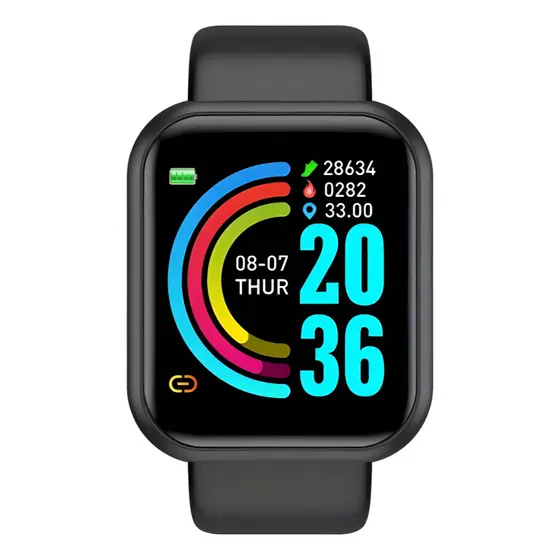 Relógio Inteligente Smartwatch Y68 D20 Masculino Feminino Eletrônico Pulseira de Fitness Dispertador Monitor Sono